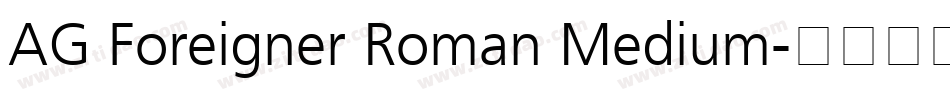 AG Foreigner Roman Medium字体转换